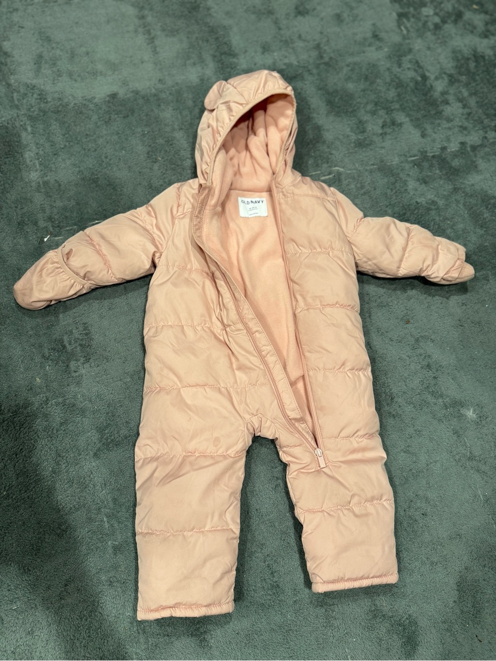 Old Navy Pale Pink Baby One-Piece Snowsuit